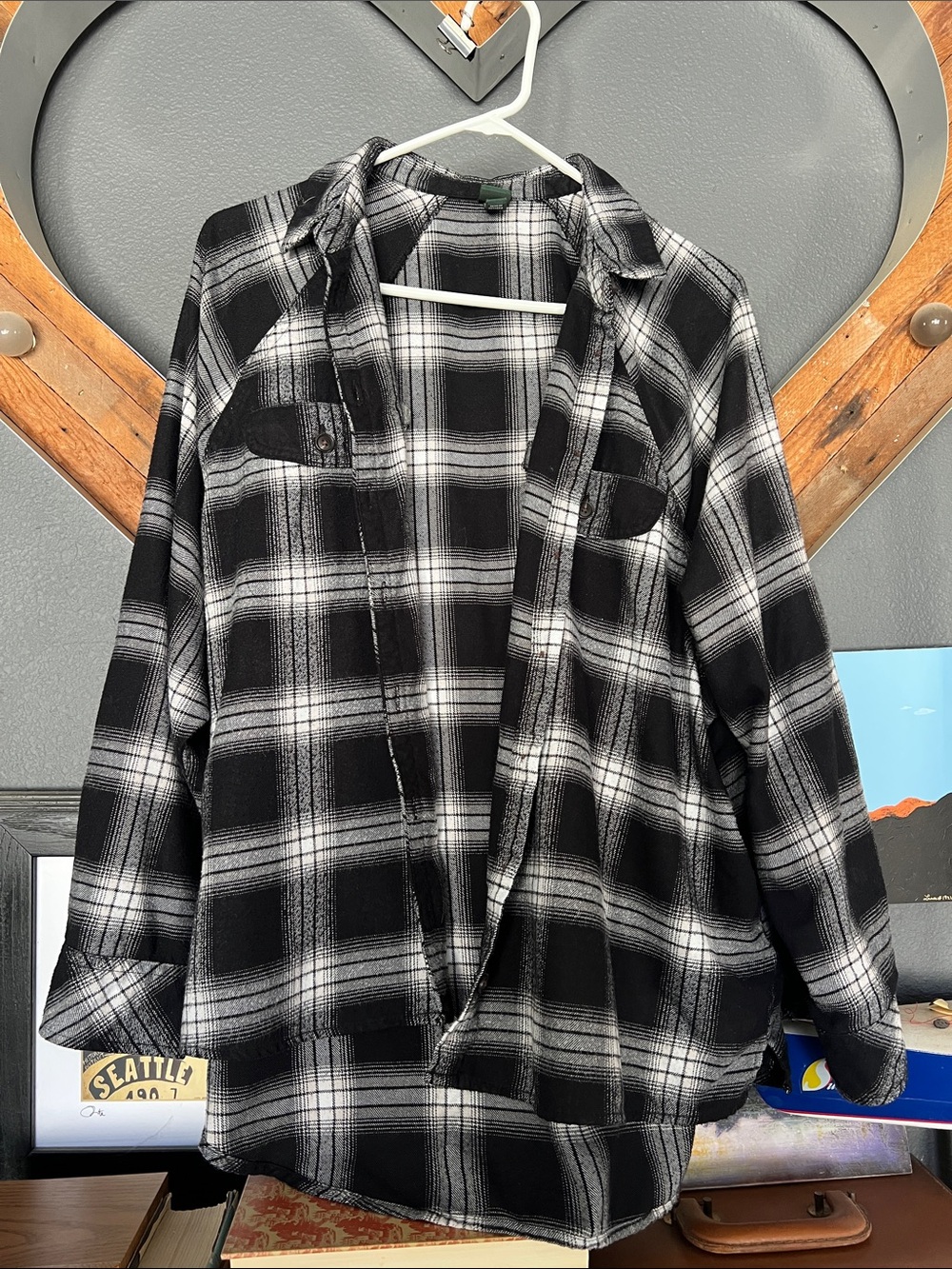 *Wild Fable* - Black and White Plaid Button-Down Shirt